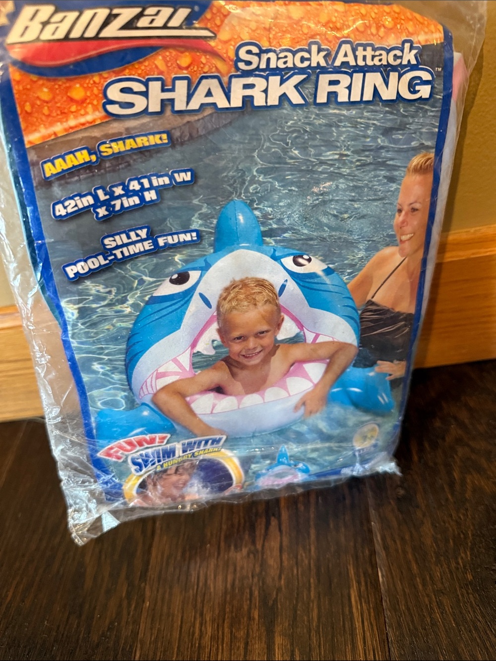 Banzai Blue Shark Ring Pool Float for Kids